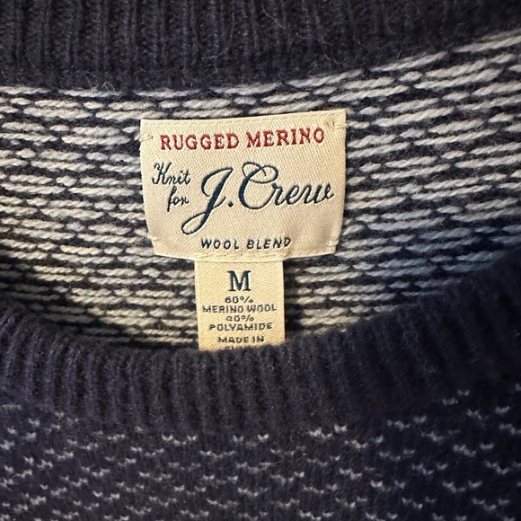 Rugged merino wool blend bird's eye sweater - Picture 2 of 3